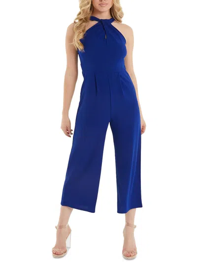 Shop Quiz Womens Knit Halter Jumpsuit In Blue