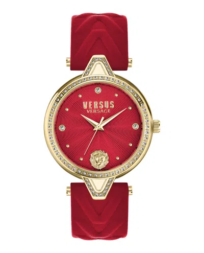 Versus Versace V  Crystal Leather Strap Watch, 34mm In Multi