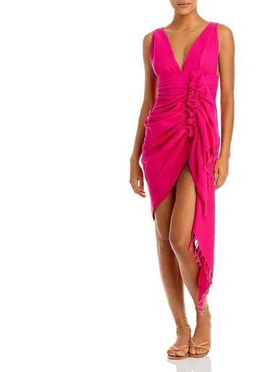 Shop Just Bee Queen Tulum Womens Cotton Asymmetric Sundress In Pink