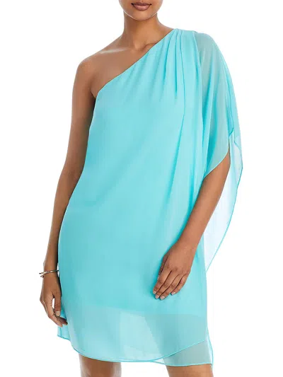 Shop Kobi Halperin Sabrina Womens Chiffon Short Shift Dress In Blue