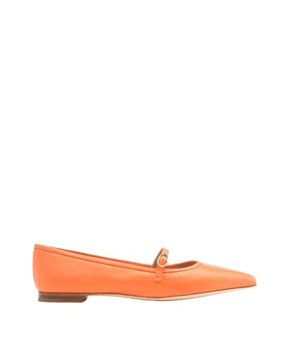 Shop Rupert Sanderson Ina Flat In Orange