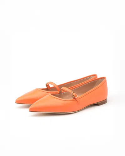 Shop Rupert Sanderson Ina Flat In Orange