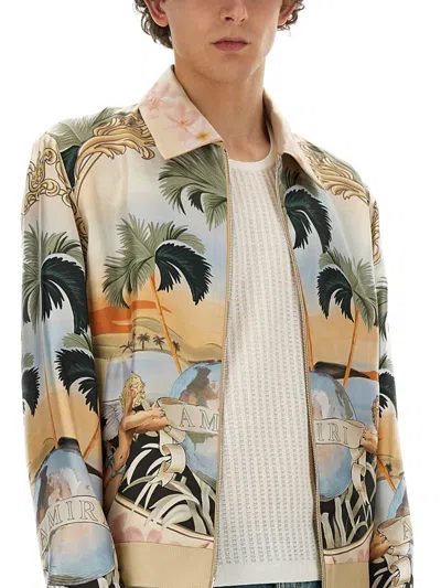 Shop Amiri Twill Jacket In Multicolour