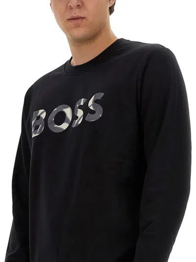Shop Hugo Boss Boss Sweatshirt With Logo In Black