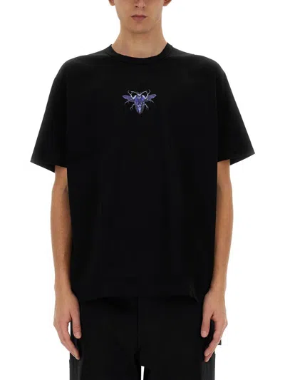 Shop Junya Watanabe T-shirt With Print In Black