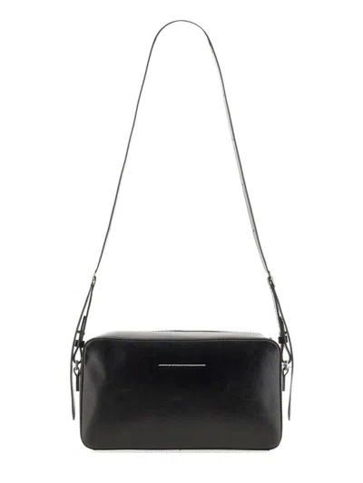 Shop Mm6 Maison Margiela Shoulder Bag "numeric" Small In Black