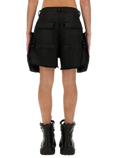 Shop Rick Owens Denim Shorts In Black