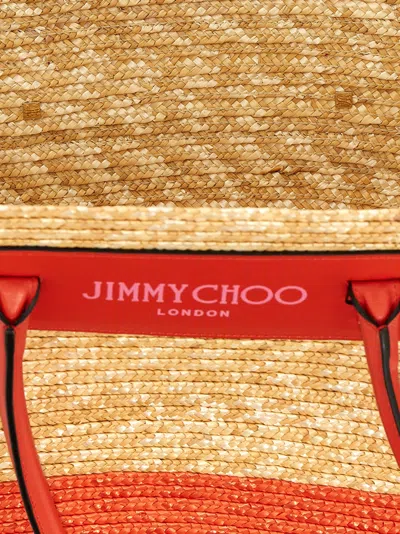 Shop Jimmy Choo Beach Basket Tote/m Tote Bag Fuchsia