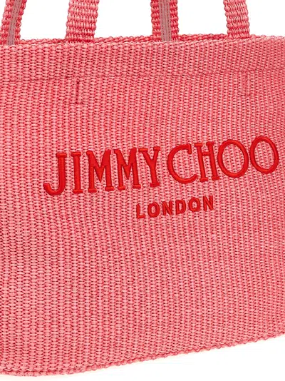 Shop Jimmy Choo Beach Tote E/w Tote Bag Pink