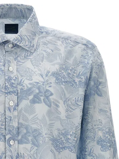 Shop Barba Floral Print Shirt Shirt, Blouse Light Blue