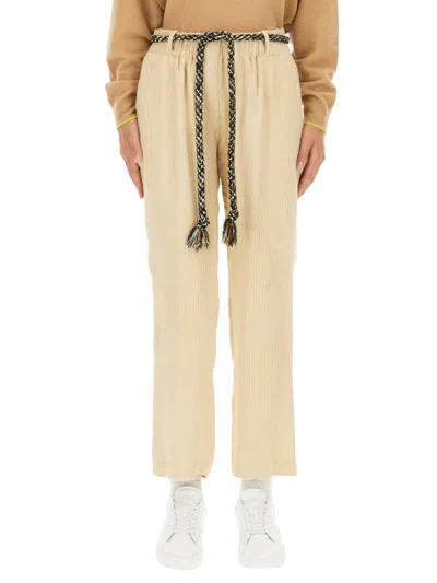 Shop Alysi Velvet Pants In Ivory