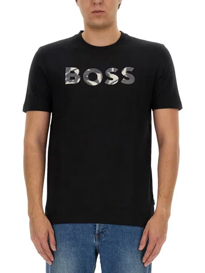 Shop Hugo Boss Boss T-shirt With Logo In Black