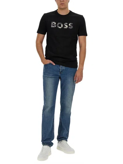 Shop Hugo Boss Boss T-shirt With Logo In Black