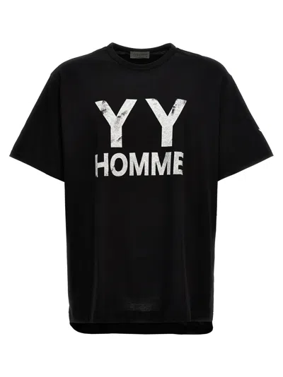 Shop Yohji Yamamoto Logo Print T-shirt Black