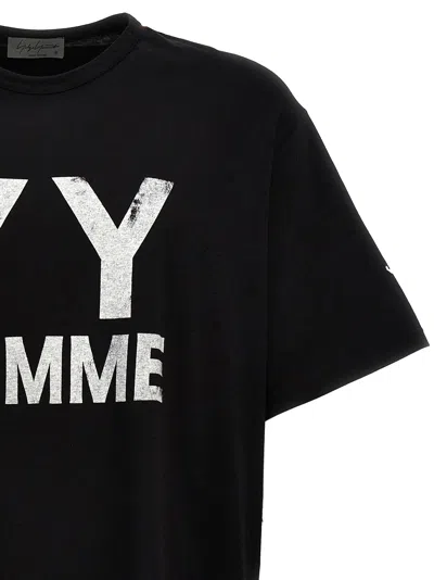 Shop Yohji Yamamoto Logo Print T-shirt Black