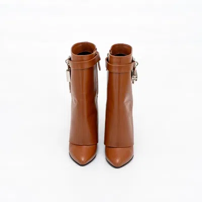 Pre-owned Givenchy Shark Lock Ankle Caramel Boots, 37