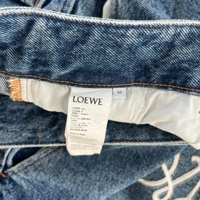 Pre-owned Loewe Anagram Wide-leg Jeans, Size Fr36