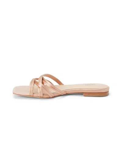 Shop L Agence Abelle Satin Flat Sandal In Dusty Pink Satin