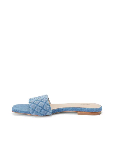 Shop L Agence Aloise Denim Slide Sandal In Light Blue Denim