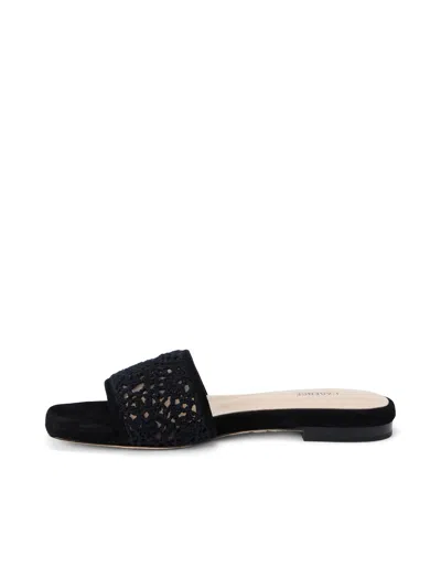 Shop L Agence Armelle Crochet Slide Sandal In Black Crochet