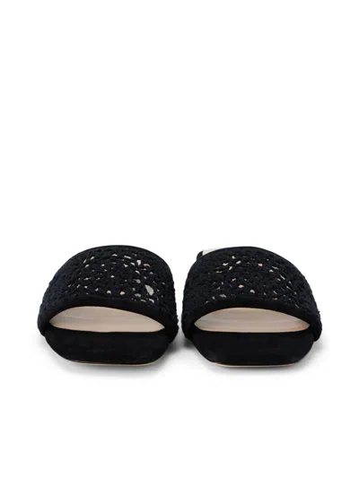 Shop L Agence Armelle Crochet Slide Sandal In Black Crochet