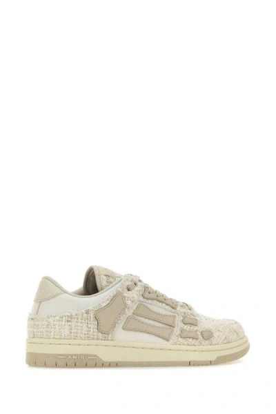 Shop Amiri Woman Multicolor Leather And Fabric Skel Sneakers