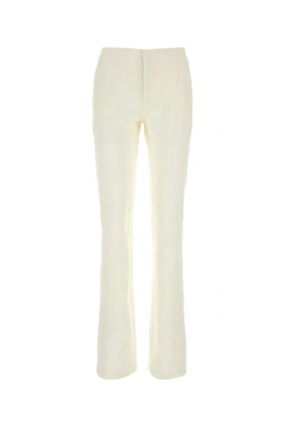Shop Blumarine Woman Ivory Polyester Pant In White