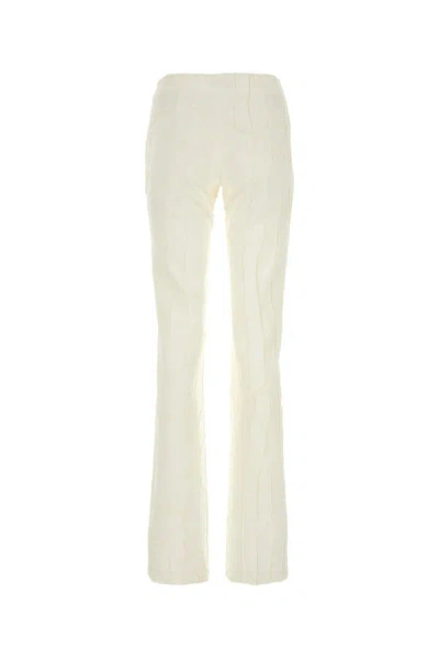 Shop Blumarine Woman Ivory Polyester Pant In White