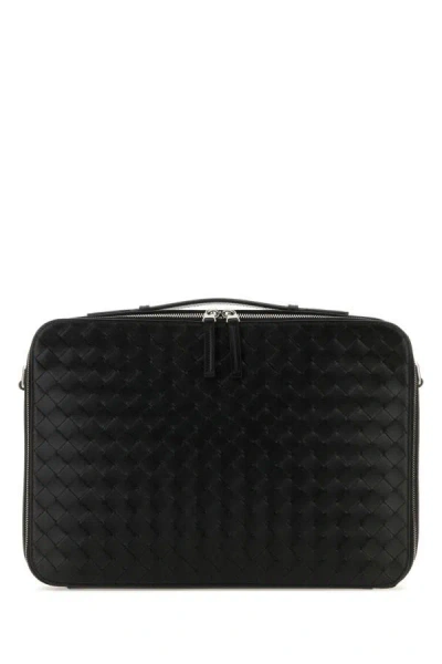Shop Bottega Veneta Man Black Leather Getaway Briefcase