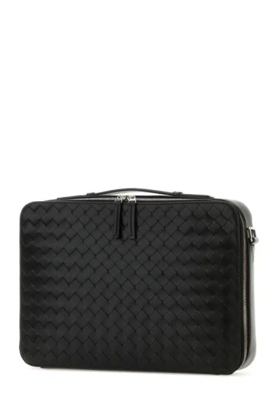 Shop Bottega Veneta Man Black Leather Getaway Briefcase