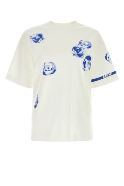 Shop Burberry Woman White Cotton T-shirt
