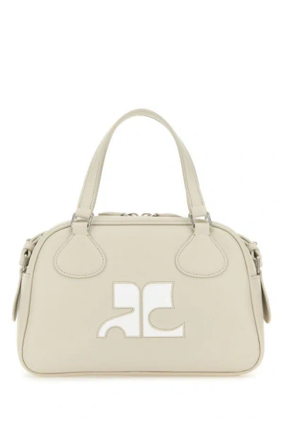 Shop Courrèges Courreges Woman Sand Leather Reedition Handbag In Brown