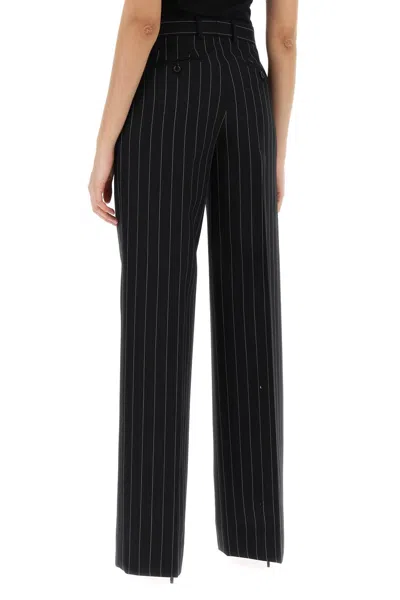 Shop Dolce & Gabbana Striped Flare Leg Pants Women In Black