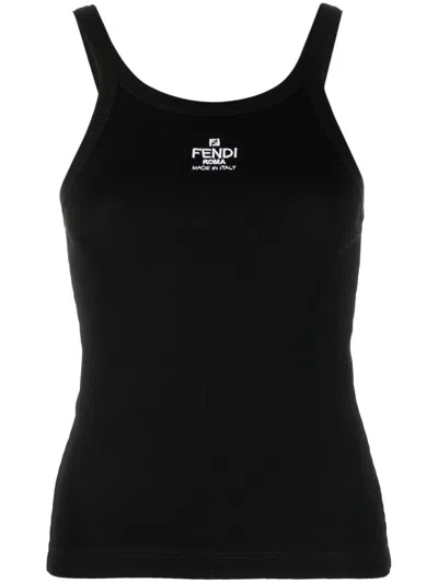 Shop Fendi Women Slim-fit Tank Top In Black