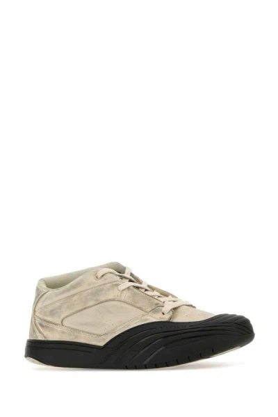 Shop Givenchy Man Sand Fabric And Leather Skater Sneakers In Brown