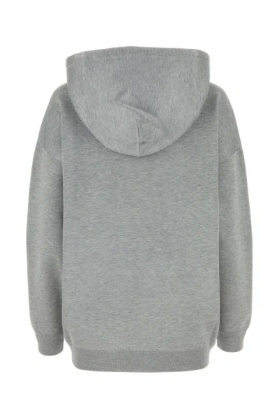 Shop Gucci Woman Melange Grey Stretch Wool Blend Overuse Sweatshirt In Gray
