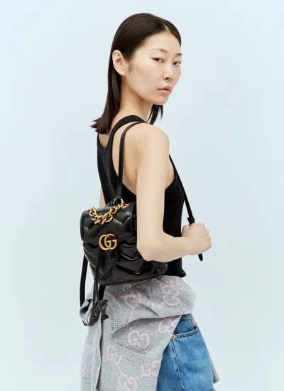 Shop Gucci Women Gg Marmont Matelassé Backpack In Black
