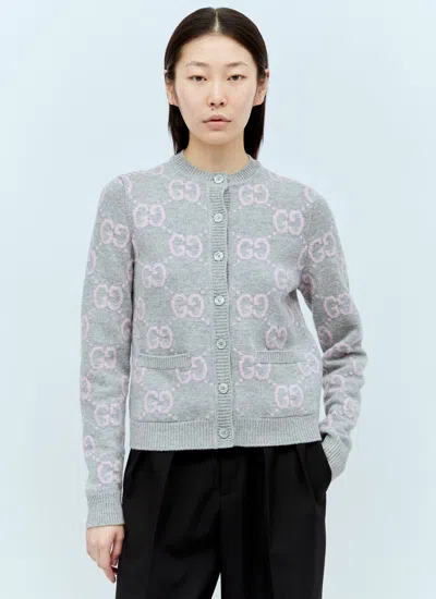 Shop Gucci Women Gg Wool Cardigan In Gray