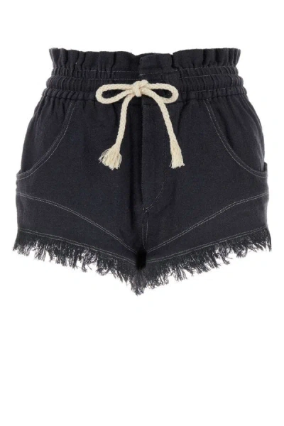 Shop Isabel Marant Étoile Isabel Marant Etoile Woman Slate Silk Talapiz Shorts In Black