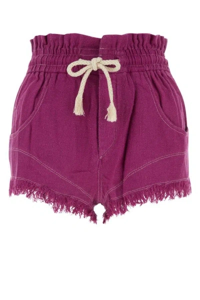 Shop Isabel Marant Étoile Isabel Marant Etoile Woman Tyrian Purple Silk Talapiz Shorts