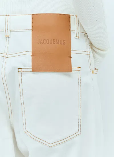 Shop Jacquemus Women Le De-nîmes Large Jeans In Cream