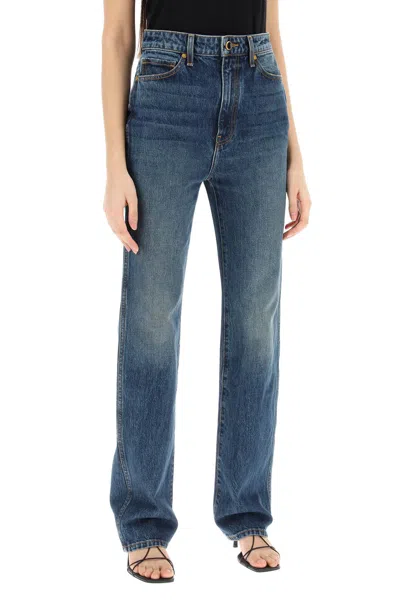 Shop Khaite Slim Fit Danielle Jeans Women In Blue