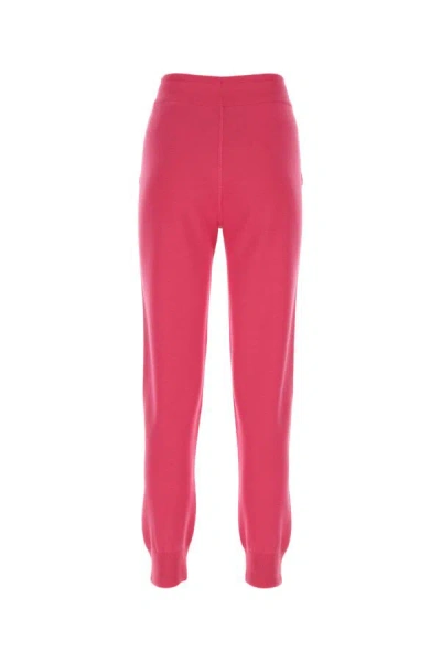 Shop Moncler Woman Fuchsia Wool Joggers In Pink