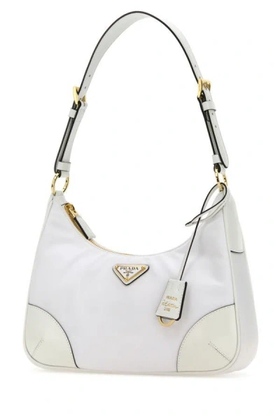 Shop Prada Woman White Re-nylon Re-edition 2002 Shoulder Bag