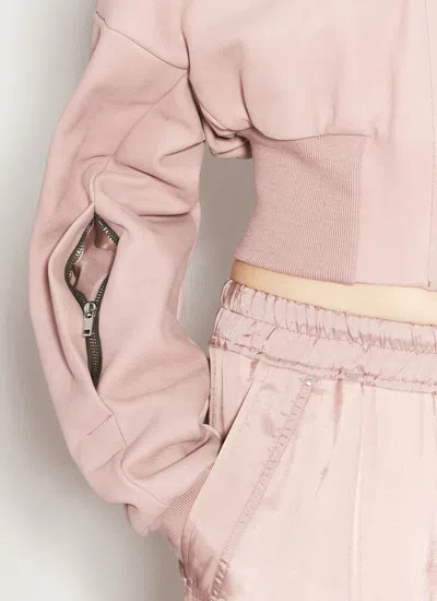 Shop Rick Owens Women Suede Bomber Jacket In Pink