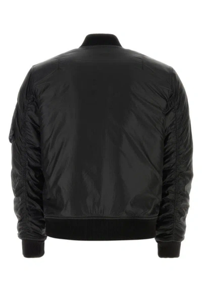 Shop Saint Laurent Man Black Nylon Bomber Jacket