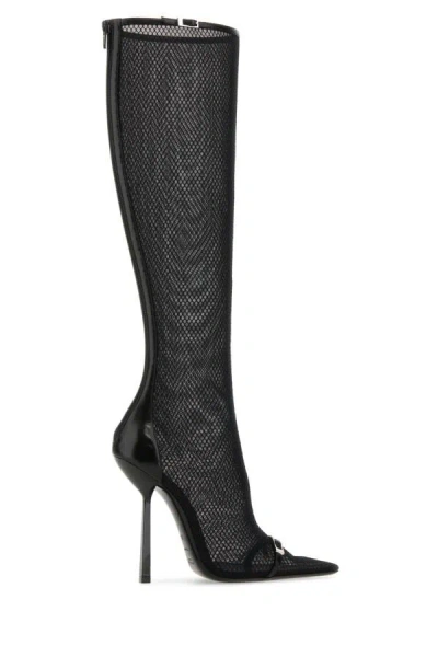 Shop Saint Laurent Woman Black Mesh Oxalis Boots
