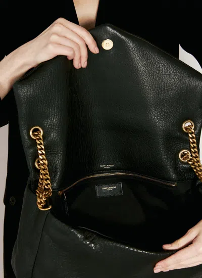 Shop Saint Laurent Women Large Calypso Shoulder Bag In Black