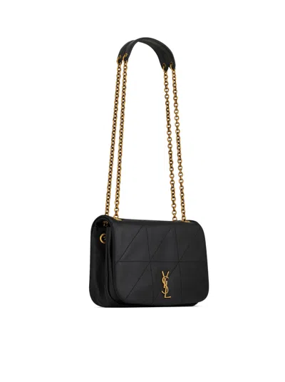 Shop Saint Laurent Women Mini Jamie 4.3 Chain Bag In Lamb Leather In Black