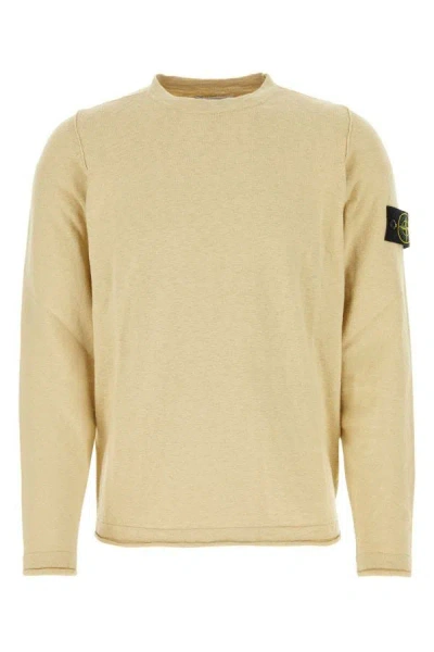 Shop Stone Island Man Cream Cotton Blend Sweater In Brown